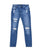 washed blue 5-Pocket Slim Fit Distressed