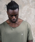 Cutted Neck long t-shirt by Distorted People
