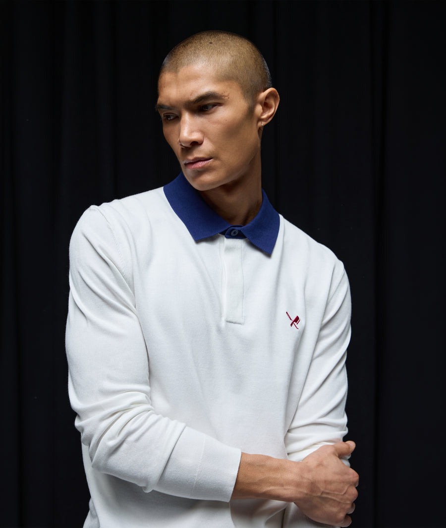 Two Tone Knit Polo