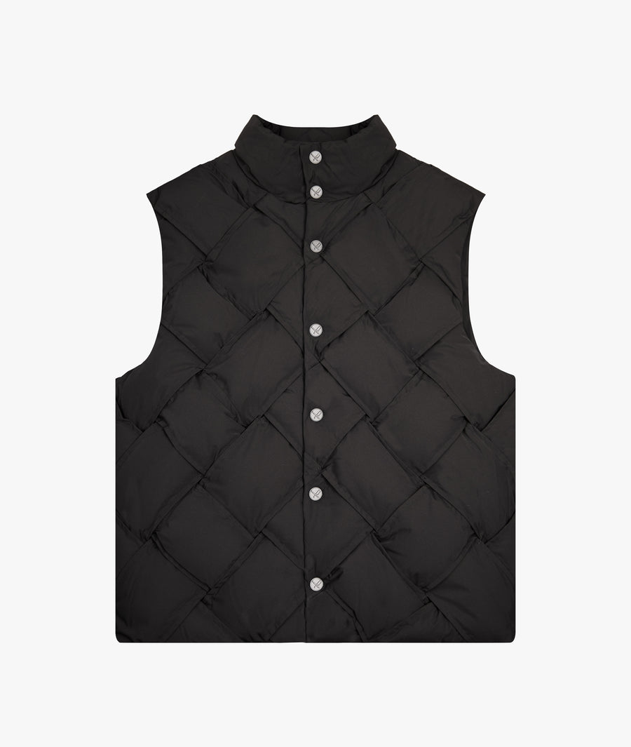 Braided Buttoned Puffer
