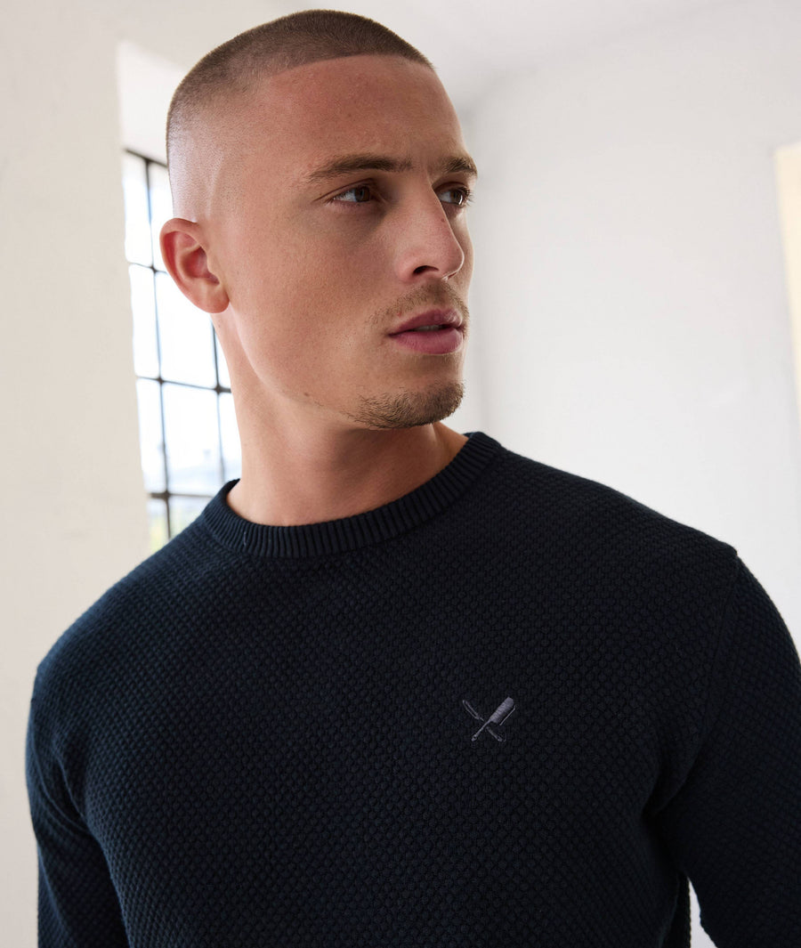 Diamond Knit Crew Neck