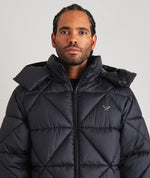 Diamond Quilt Hooded Puffer