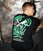 Graffiti Tagged Blades Crew Neck