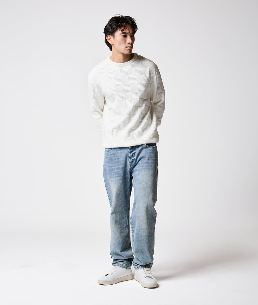 Chess Knit Crew Neck