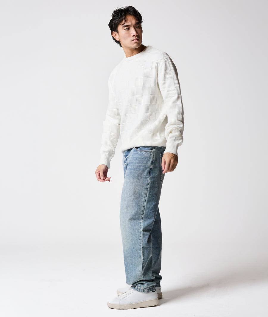 Chess Knit Crew Neck